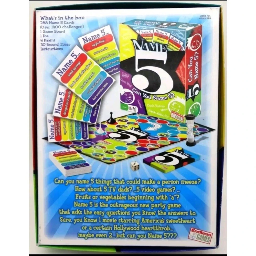 Name 5 Board Can You‎ Endless Learn School Learning Game Age 12+ SEE B60.0GA1858